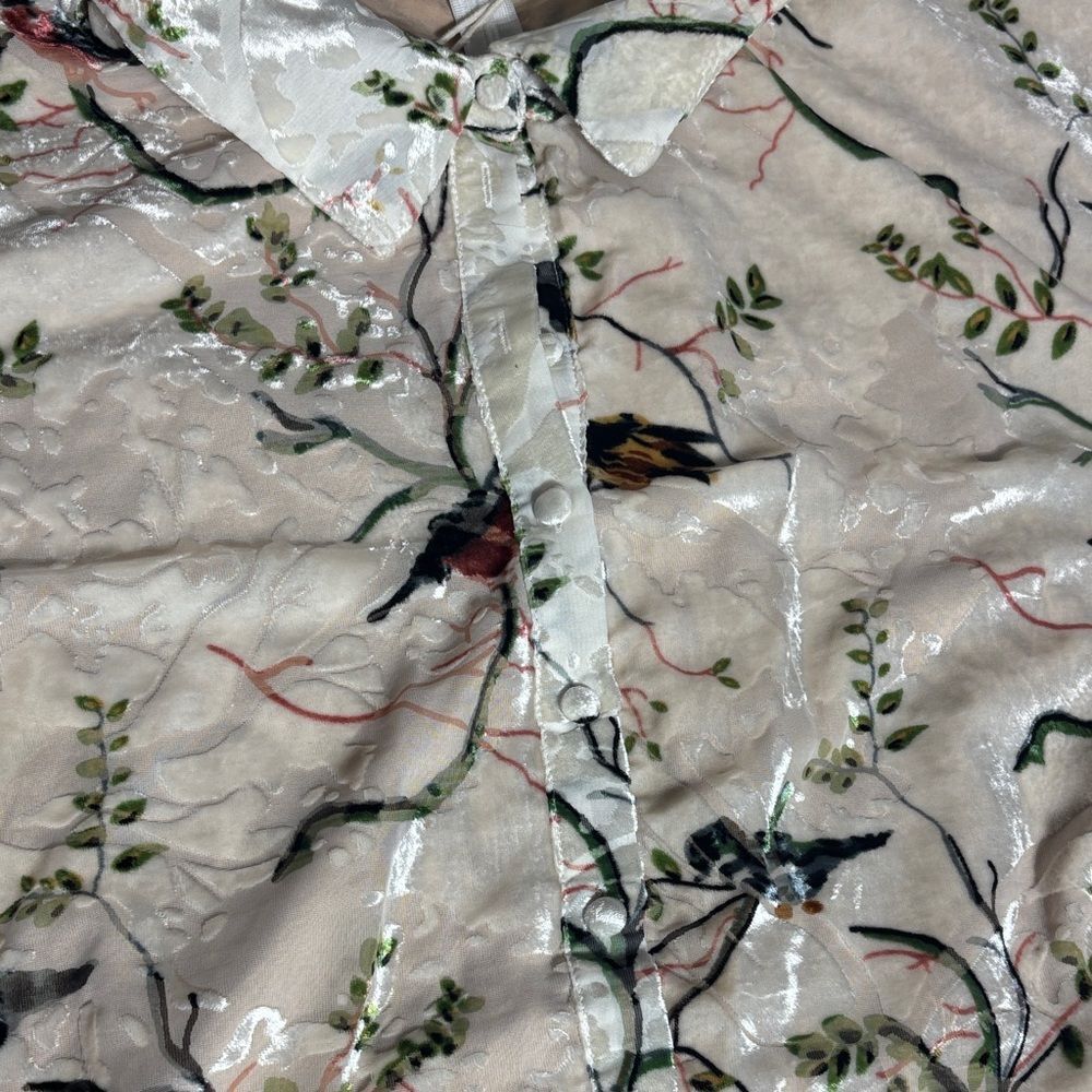 Ivy city co women’s 5x Delaney dress in white velvet burnout bird print new - Picture 5 of 9